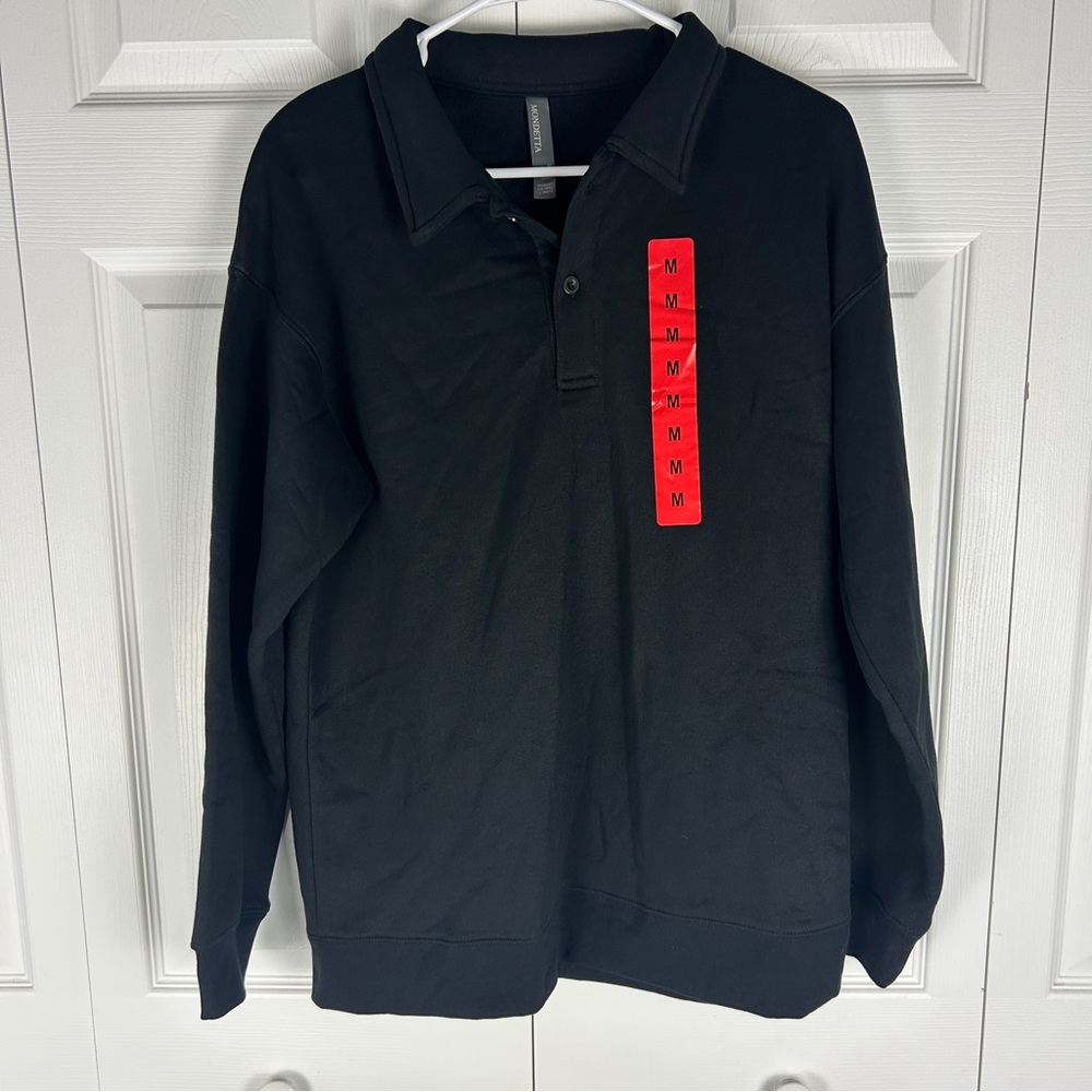 Mondetta Black Crewneck Sweater Soft Knit Classic